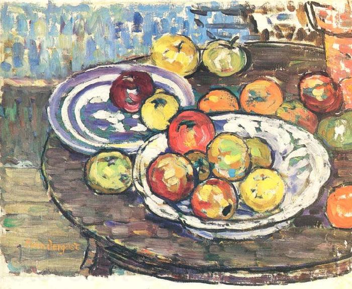 Maurice Prendergast Still Life Apples Vase Spain oil painting art